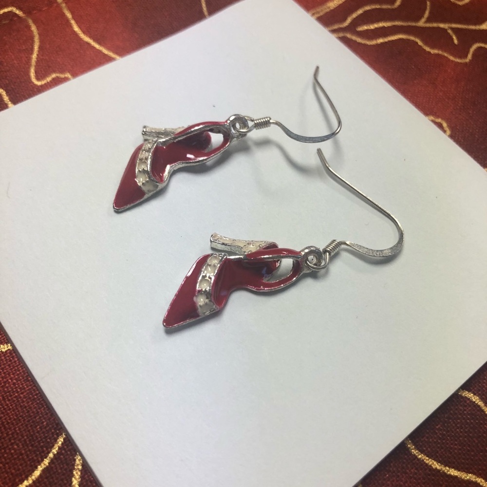 Red stiletto high heel earrings! Fun! Handmade new